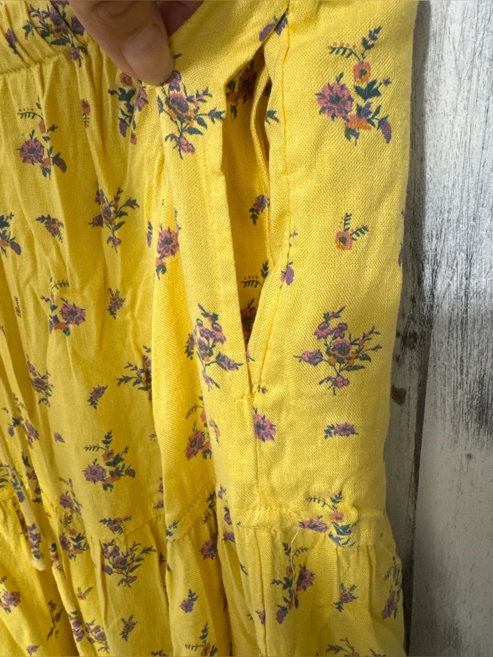 Free People Nova Tiered Maxi Skirt Lemon Combo Size S ~ NWOT - Picture 9 of 15